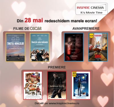Din 28 mai te așteptăm la Inspire Cinema Craiova Mercur !